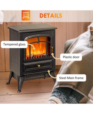 Electric Fireplace Heater with Realistic LED Flames