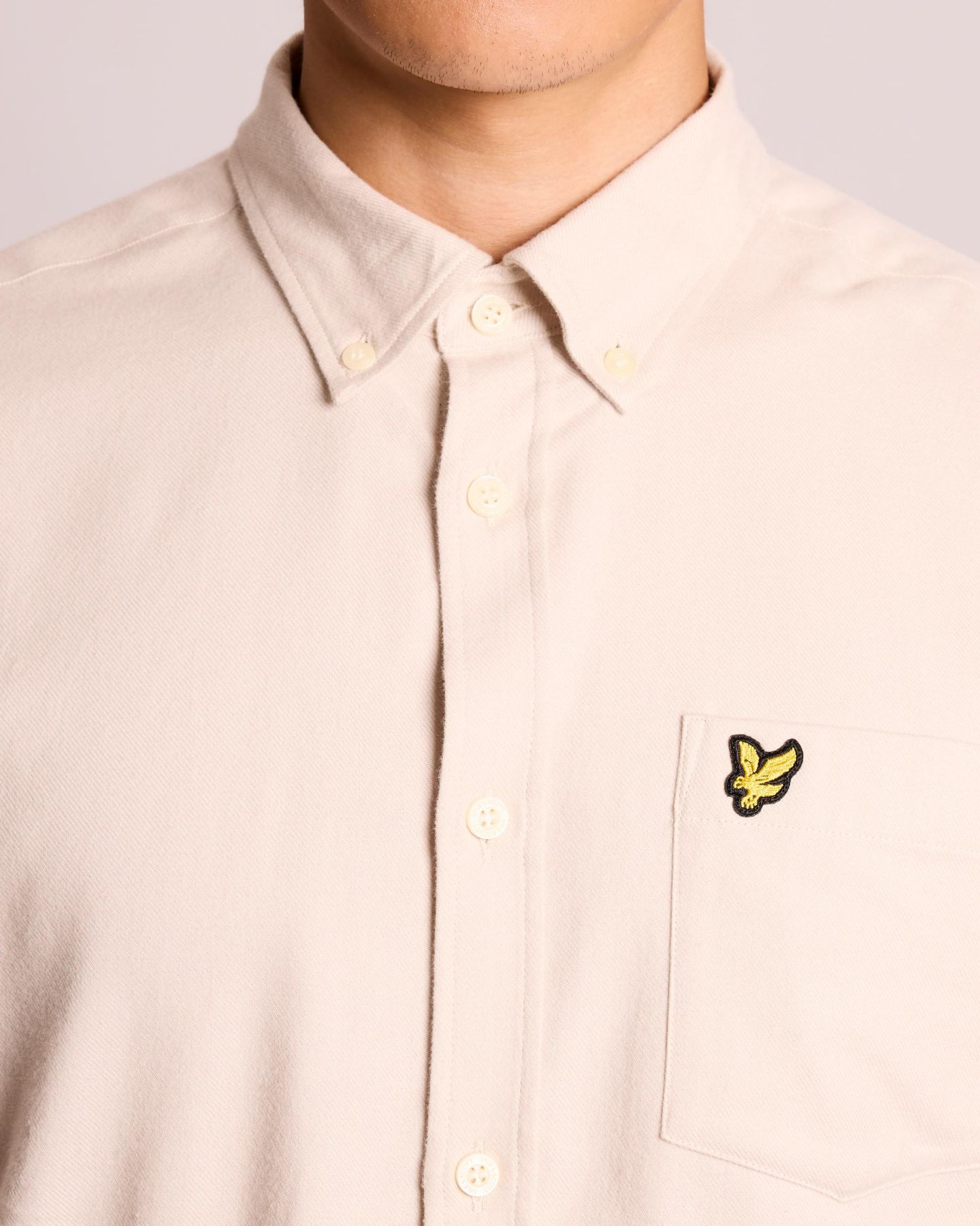 Мужская рубашка Lyle & Scott Long Sleeve Flannel, цвет: Putty — фото 5