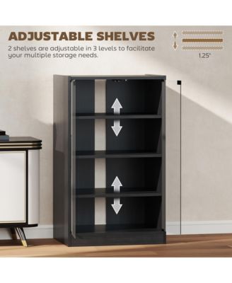 5-Tier Media Sd Cabinet w/3-Level Adjustable Shelves & Tempe Glass