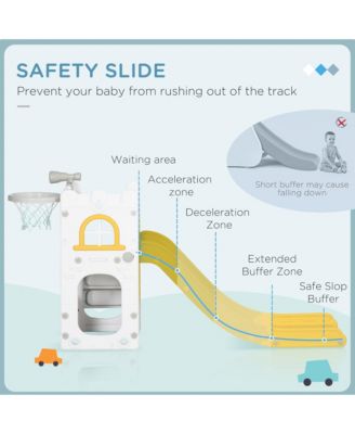 5 in 1 Toddler Slide with Basketball Hoop for 1-3 Years Olds,