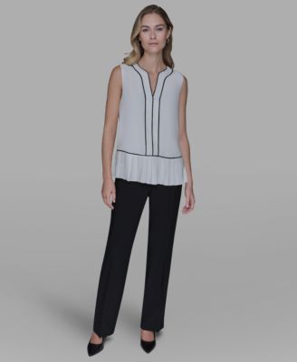 Women's Pleated Detail Sleeveless Top