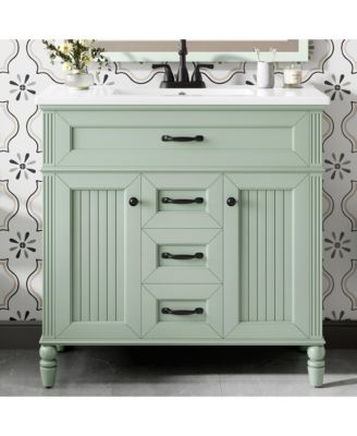 Freestanding Bathroom Vanity with Sink 2 Drawers and Soft Close Doors