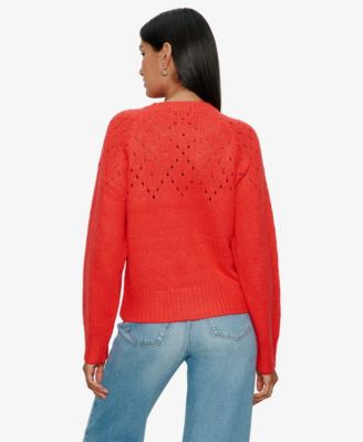 Women's Femme Crewneck Openwork Sweater