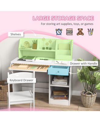 Kids Desk and Chair Set for 5-8 Year Old with Storage,
