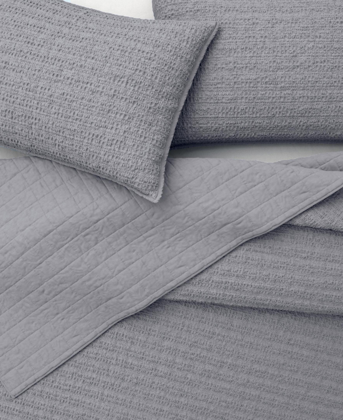 Linery & Co. 3-Pc. 100% Cotton Honeycomb Waffle Garment Washed Quilt Set