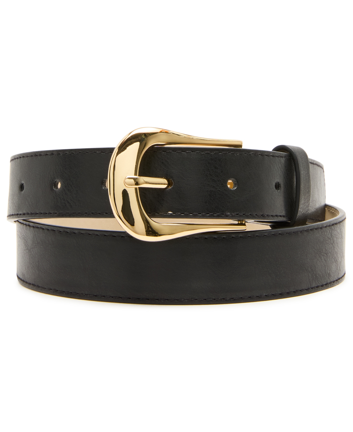 Steve Madden Women's Topstitched Texture Pearl 2- Pc Linked Chain Belt