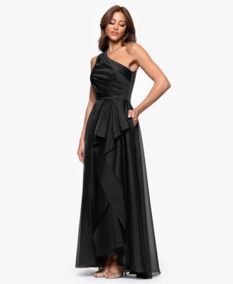 Petite One Shoulder A-Line Long Dress