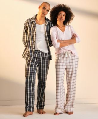 Women's Long-Sleeve Ribbed Henley Sleep Top XS-3X, Created for Macy's