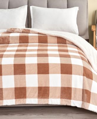 Velvet Plush Reversible Sherpa Throw Blanket