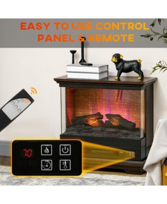 26" Electric Fireplace Stove with Remote Control, 12H Timer,