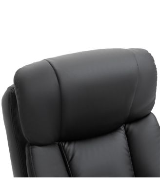 PU Leather Massage Recliner Chair W/ Footrest, 10 Vibration Points