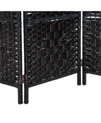 3 Panel Resin Wicker Folding Room Divider Privacy Screen Home Office