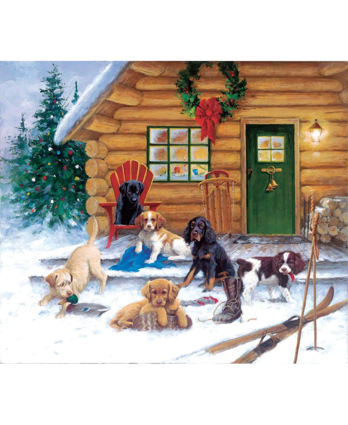 SunsOut Christmas at The Cabin 550 piece Jigsaw Puzzle for Adults Christmas