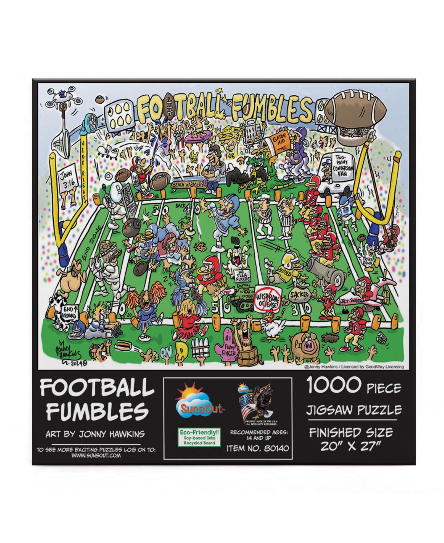 Детский пазл SunsOut Football Fumbles 1000 Piece Jigsaw Puzzle, Ages 15+ — фото 2