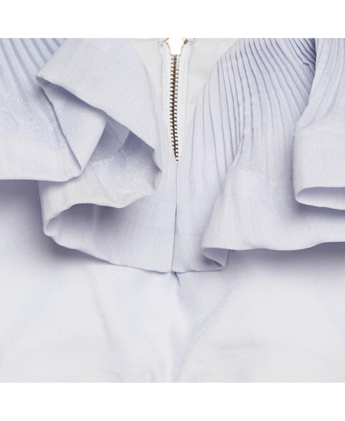 Pre-Owned Zimmermann Women's Blue Crepe Ruffled The Lovestruck Crop Top