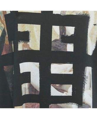 Women's Black Logo Print Cotton Oversized T-Shirt