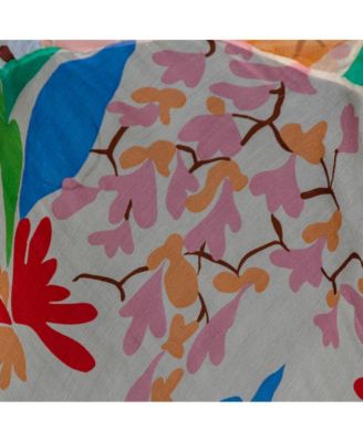 Women's Cream Floral Print Crepe Sheer Maxi Dress