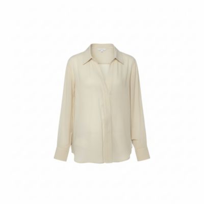 Women's Ecru Voile Button Front Rivera Shift Dress