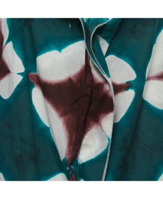 Women's Green Tye Dye Printed Cotton Sleeveless Top