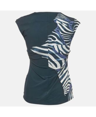 Women's Printed Jersey Neck Detail Top