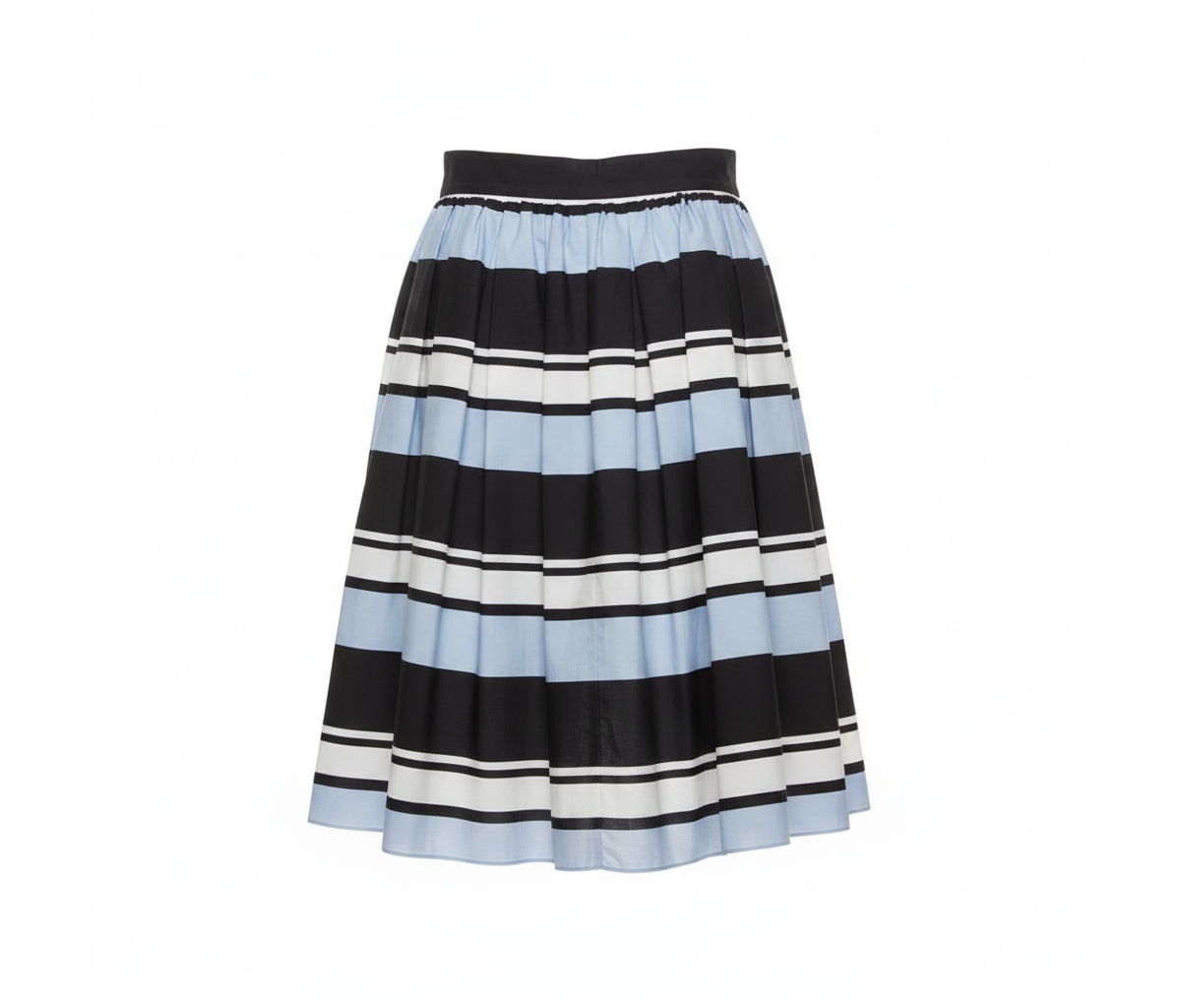 Pre-Owned Dolce & Gabbana Women's Pre-Owned Dolce and Gabbana Blue Striped Cotton Flared Mini Skirt