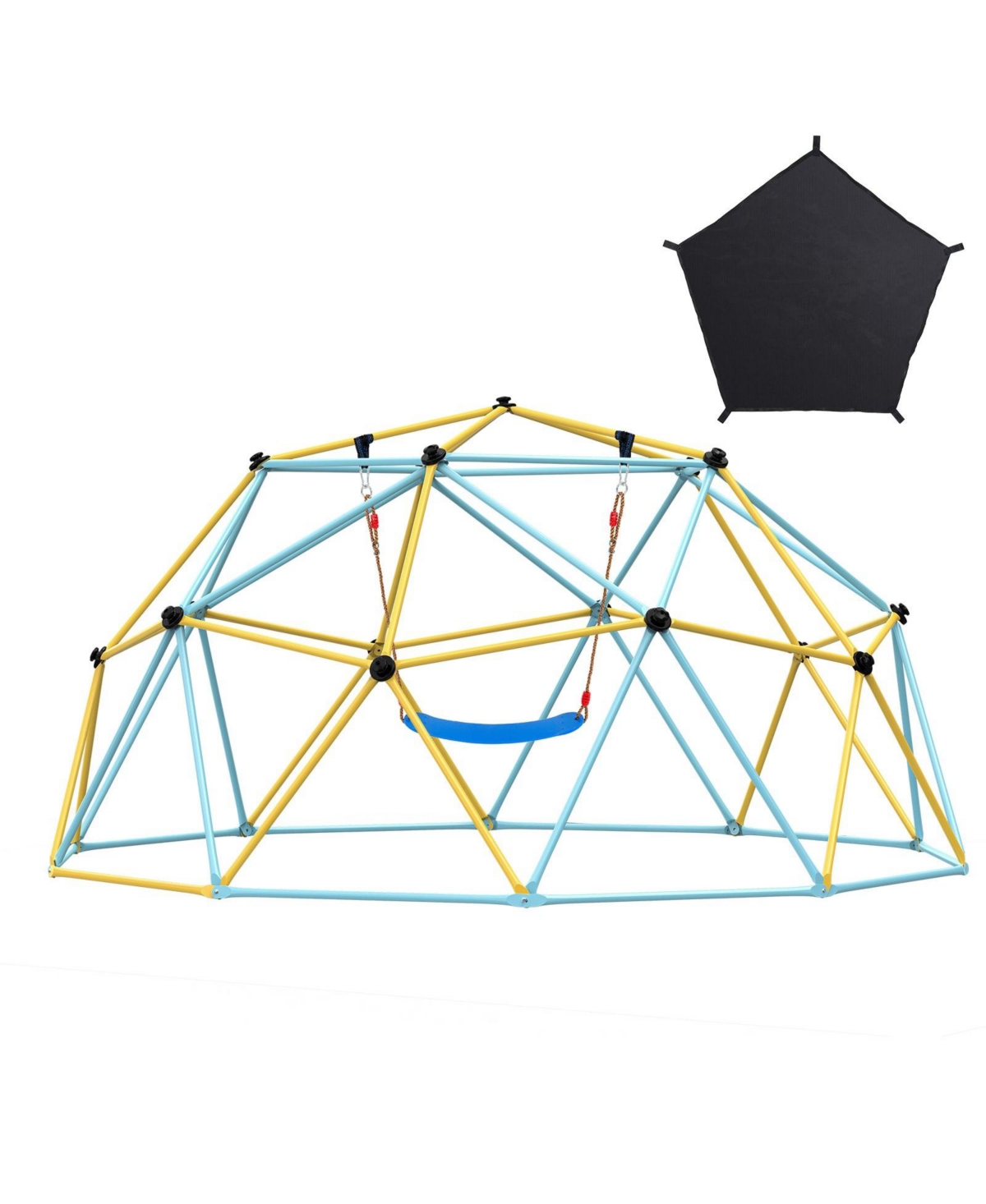 Sugift 10FT Kids Climbing Dome with Hammock and Swing 750 Lb Capacity