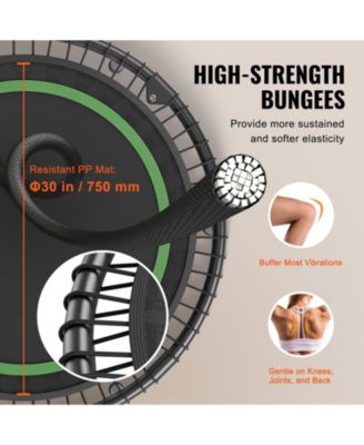 Foldable Mini Trampoline 40" Fitness Rebounder with Adjustable Handle