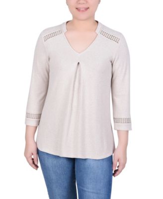 Petite 3/4 Sleeve Swing Tunic Top