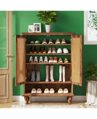 Hallway Shoe Cabinet with Drawer and Modern Finish