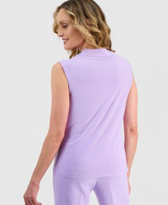 Women's Cowl-Neck Cap-Sleeve Top  