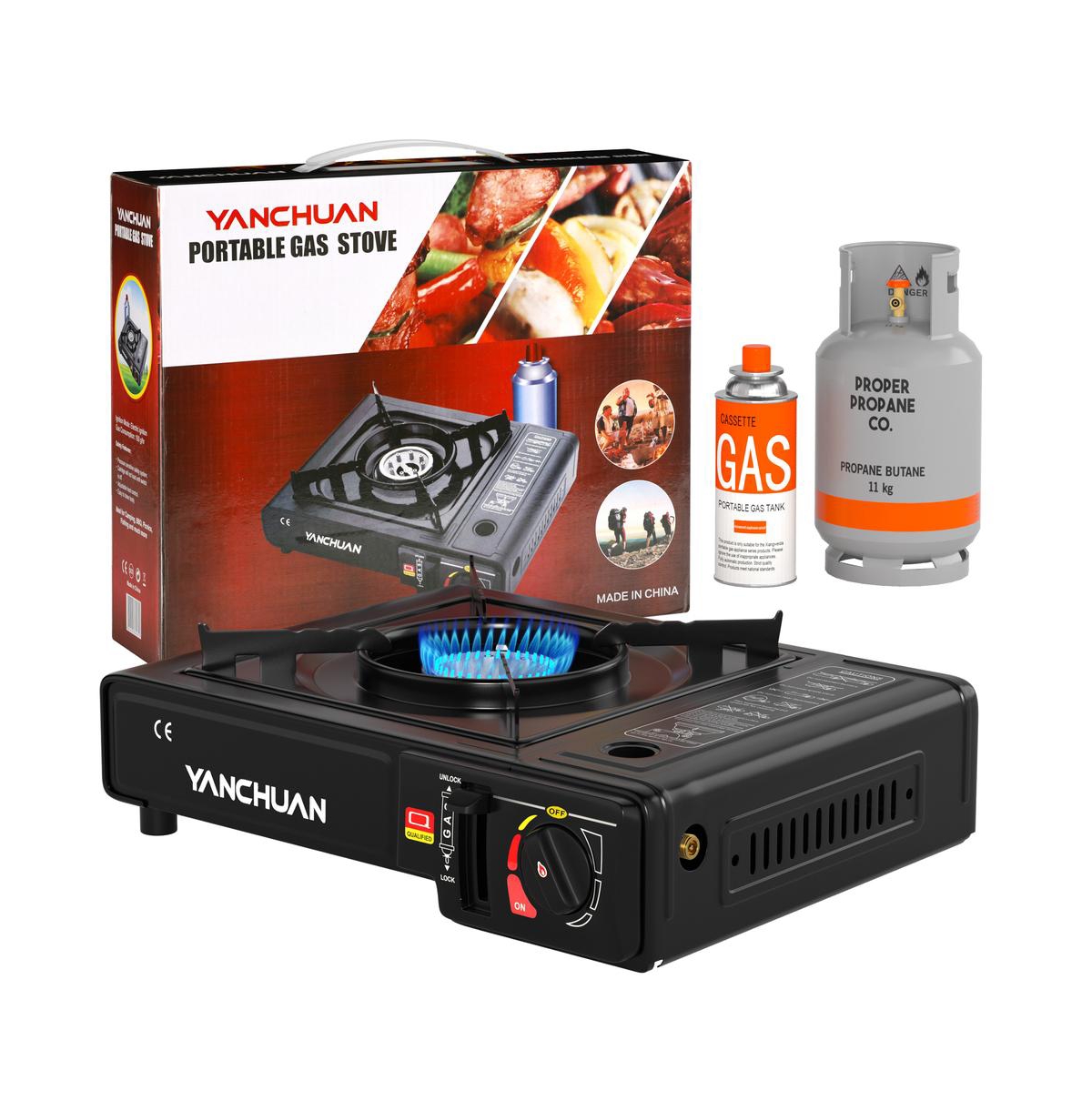 Artudatech Portable Dual-Fuel Butane/Lpg Camp Stove with Electronic Ignition & Adjustable Flame Control