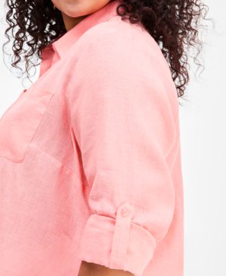 Plus Size Roll-Tab Shirt