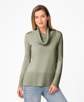 Women's Rib Cowl Neck Tunic Sweater