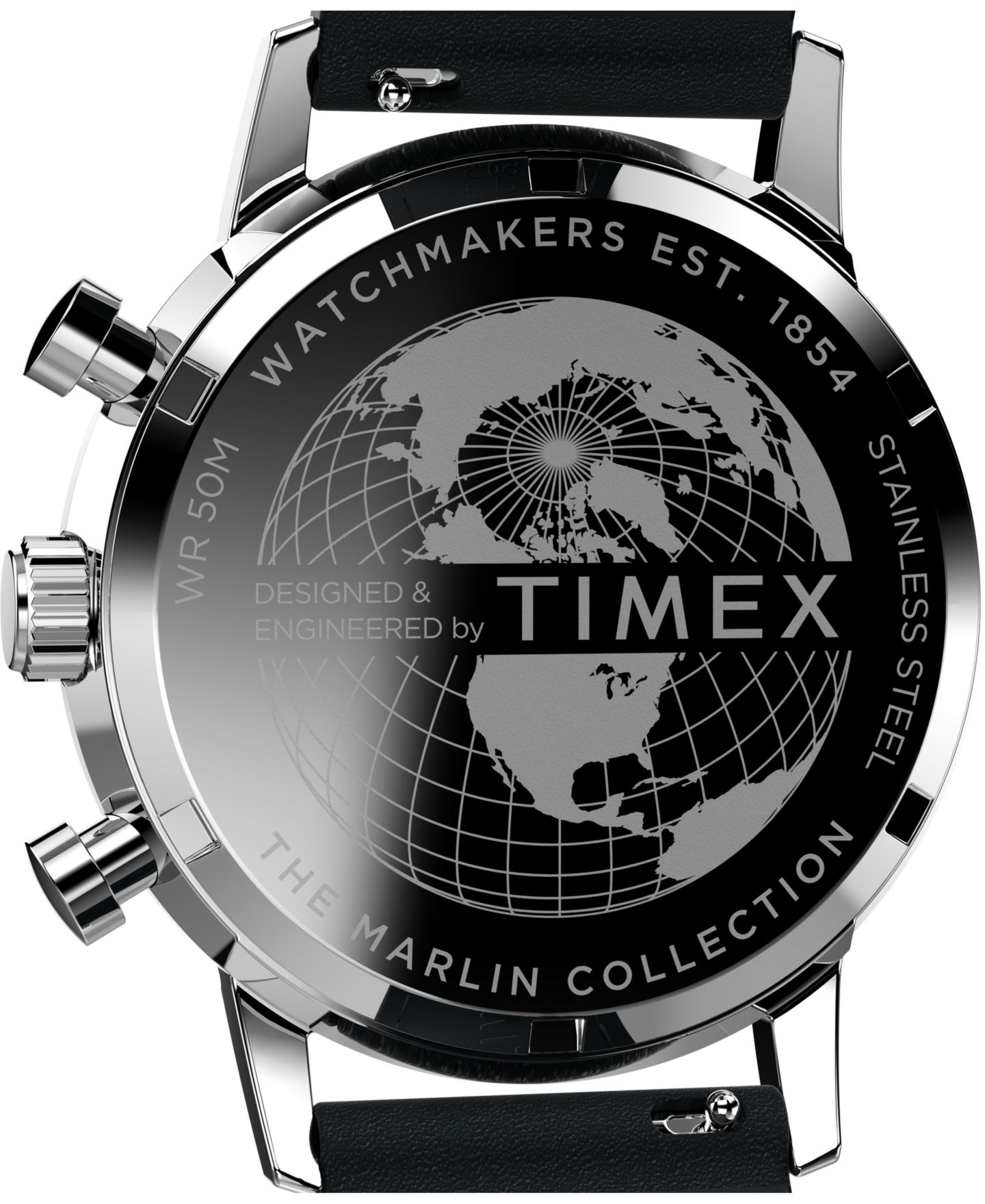Мужские часы Timex Chronograph Black Leather Watch, 40mm — фото 4