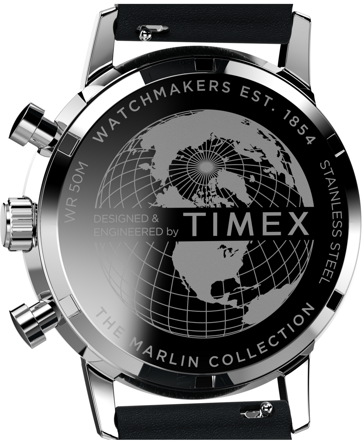 Timex Men's Chronograph Black Leather Watch, 40mm