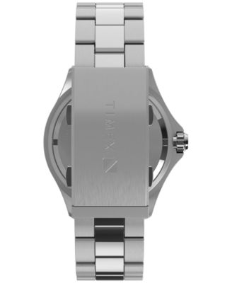 Men's Quartz Analog Silver-Tone Stainless Steel Watch, 44mm