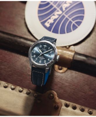 Men's Mechanical Automatic Blue Leather Watch, 41mm