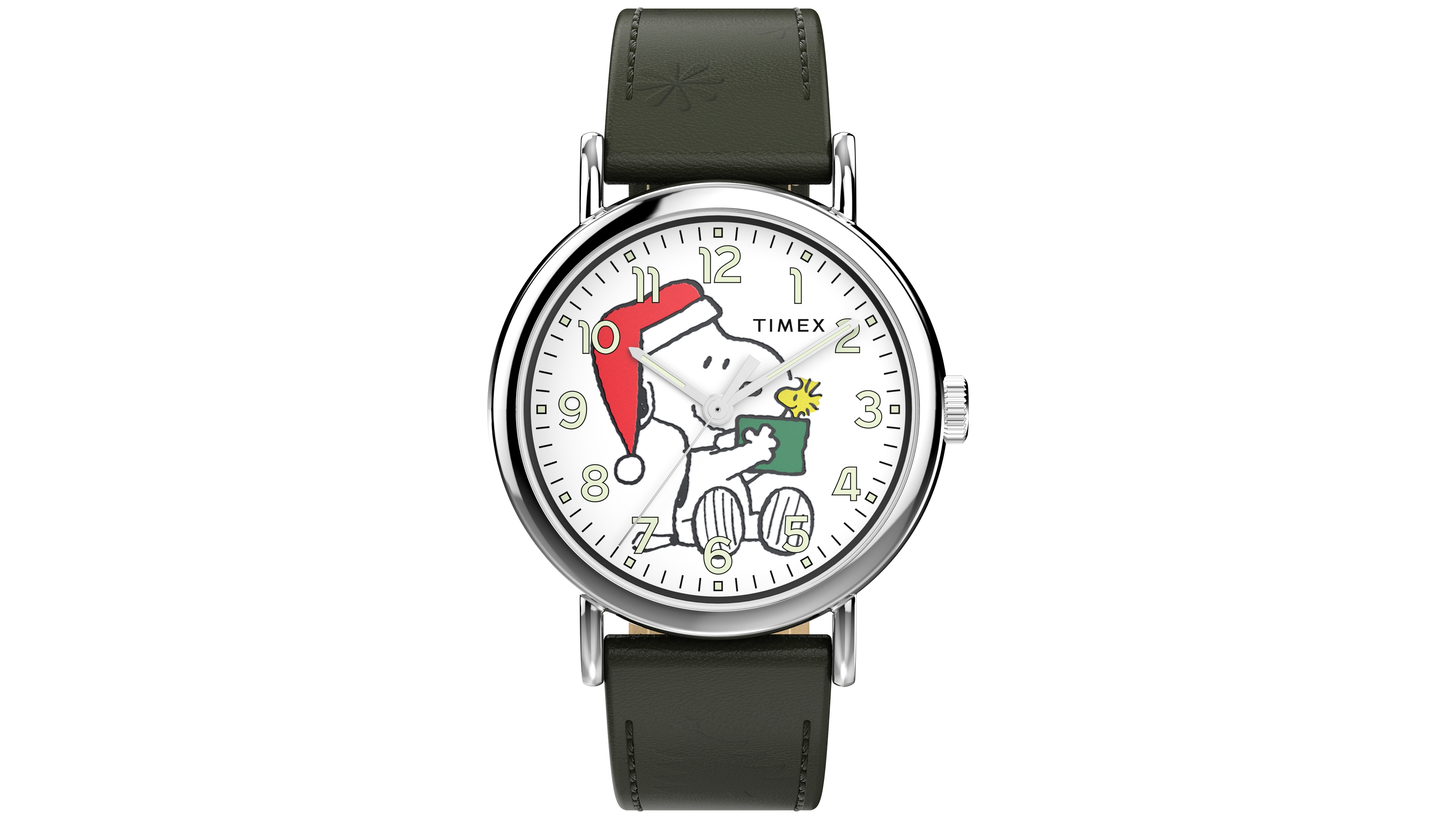 Timex Men's Quartz Analog Green Leather Watch, 40mm