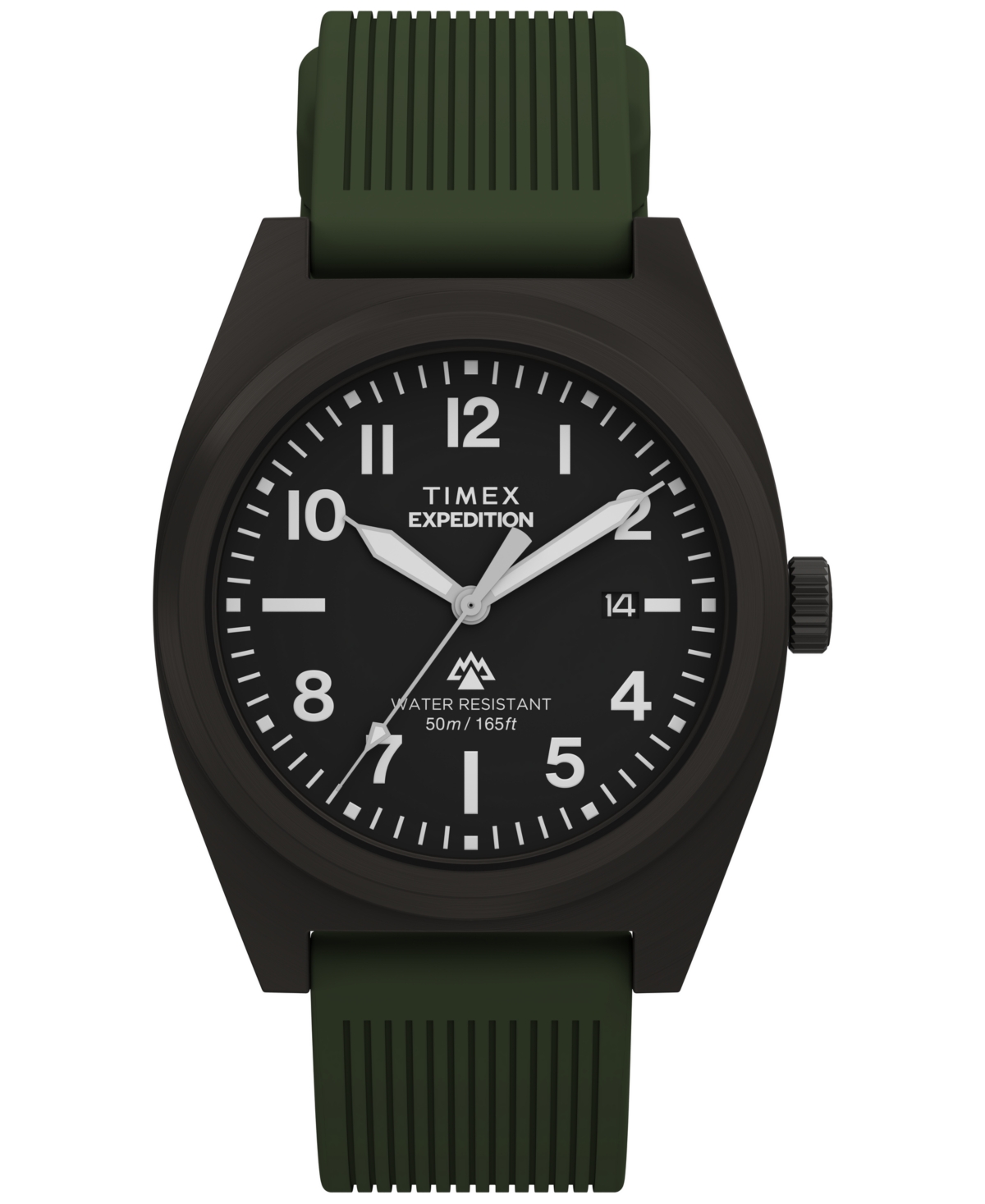 Timex Men's Quartz Analog Green Silicone Watch, 39mm