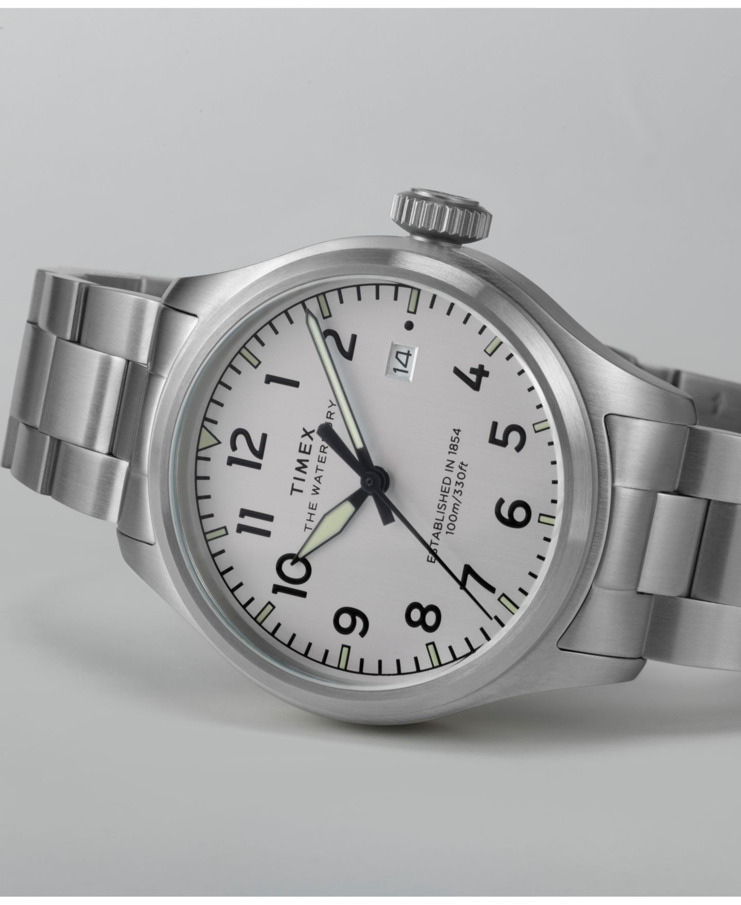 Мужские кварцевые часы Timex с серебристым стальным браслетом, 41 мм — фото 6