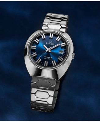 Men's Quartz Analog Silver-Tone Stainless Steel Watch, 39mm