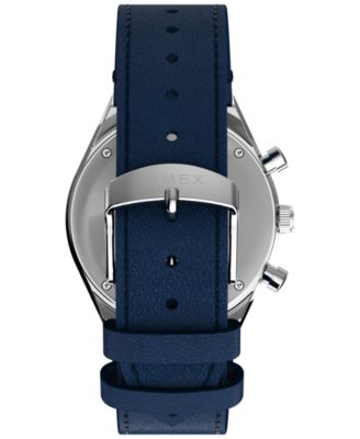 Men's Chronograph Blue Leather Watch, 40mm