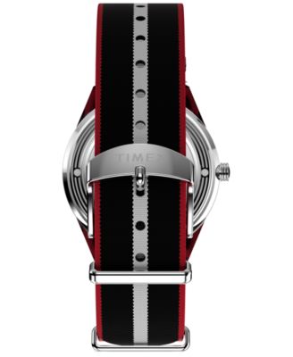 Men's Quartz Analog Black Fabric Watch, 38mm