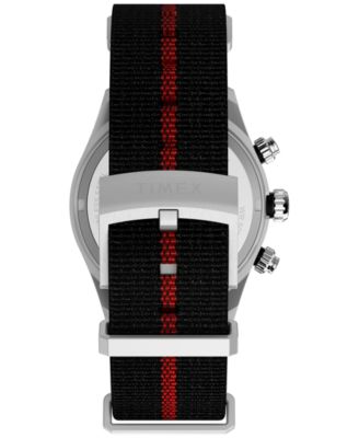 Men's Chronograph Black Fabric Watch, 39mm