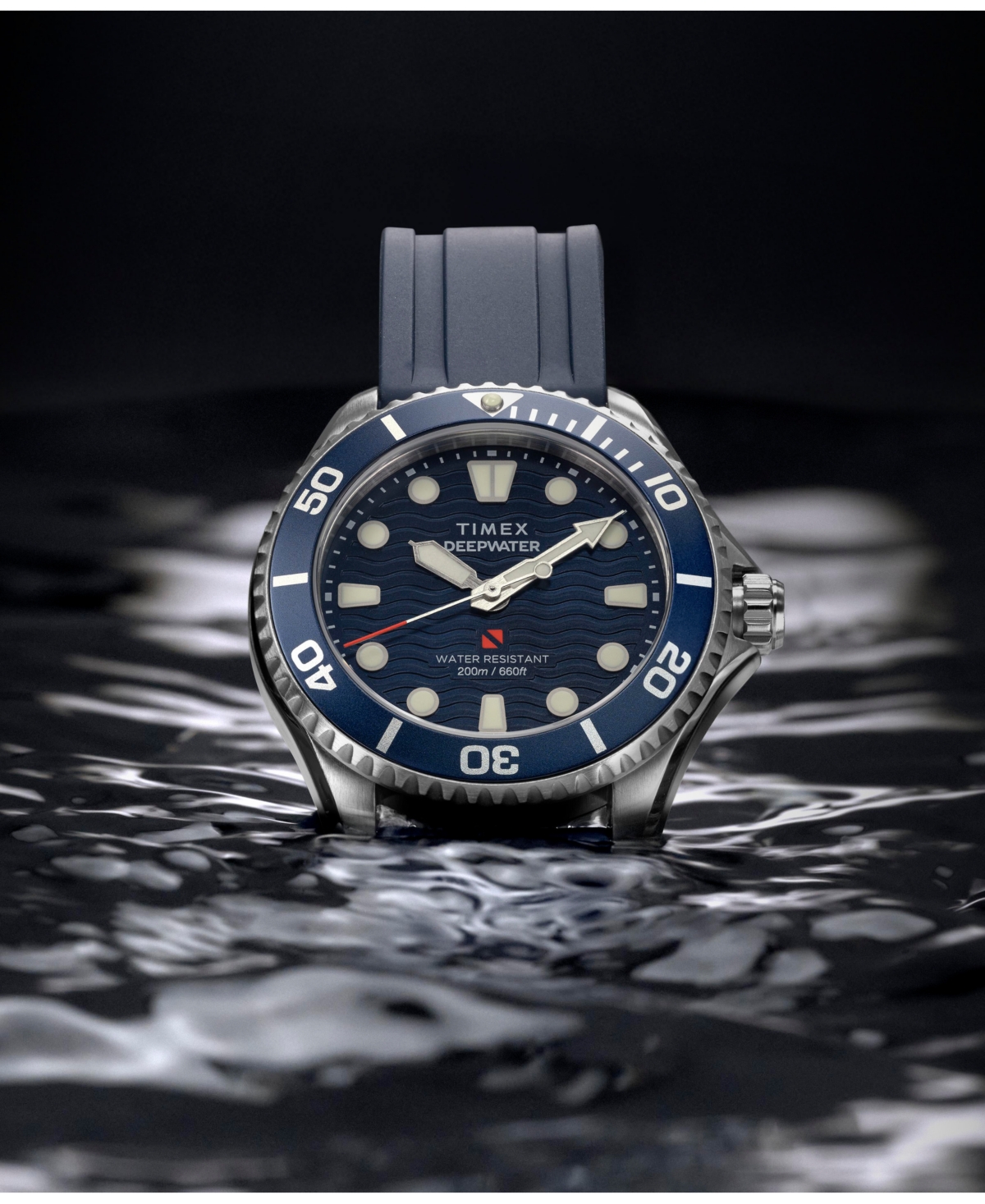 Timex Unisex Quartz Analog Blue Hnbr Rubber Watch, 38mm In Blue