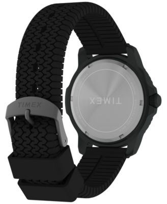 Men's Quartz Analog Black Silicone Watch, 42mm