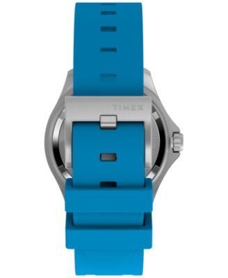 Unisex Quartz Analog Blue HNBR Rubber Watch, 38mm