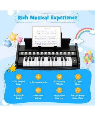 25 Key Kids Piano Keyboard with Adjustable Speed and Volume