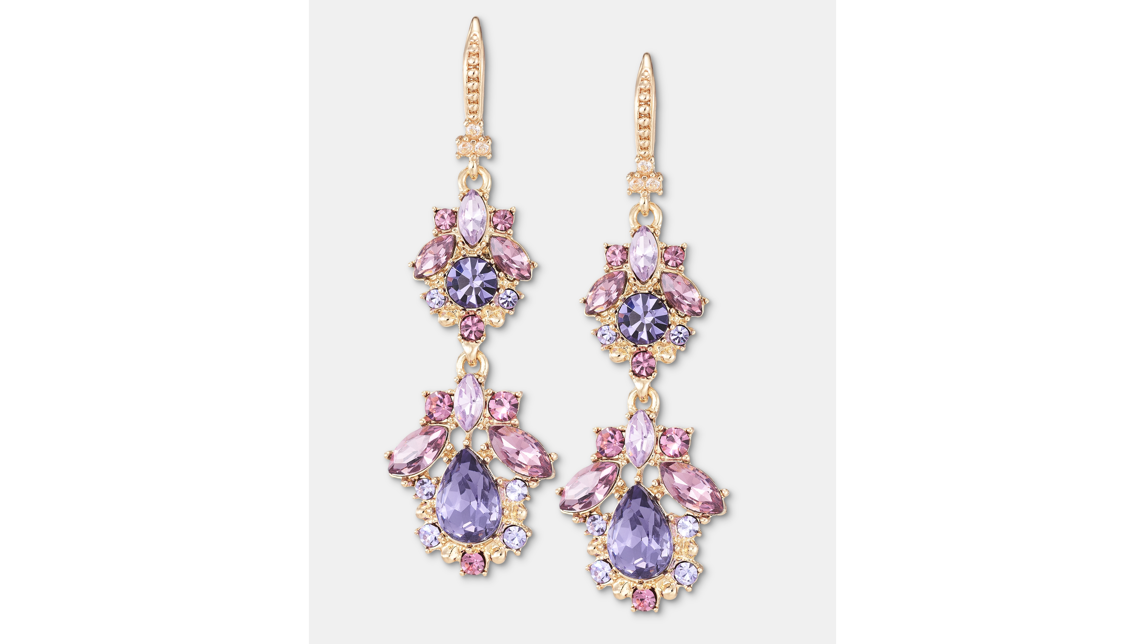 Marchesa Multi-Stone Cluster Double Drop Earrings