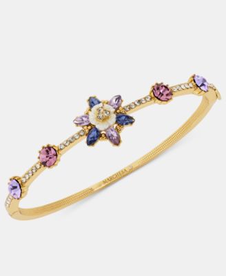 Multi-Stone Floral Bangle Bracelet